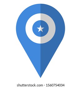 Somalia flag location map pin icon vector illustration design.