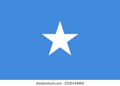 Somalia flag in official colors, dimensions and aspect ratio. Vector flag symbolizing national pride, identity, heritage, patriotism and authority