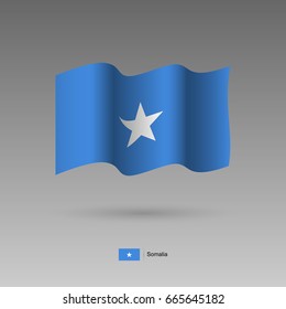 Somalia flag. Official colors and proportion correctly. High detailed vector illustration. 3d and isometry. EPS10