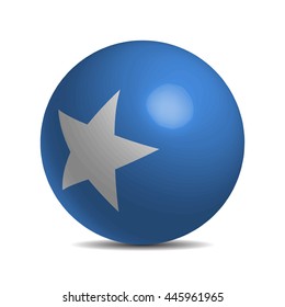 Somalia flag on a 3d ball with shadow