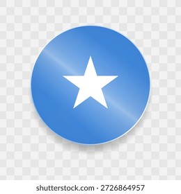 Somalia Flagge auf Knopfdruck glänzendes Glas