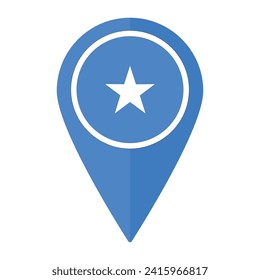 La bandera de Somalia en el icono de punto de referencia del mapa está aislada. Bandera de Somalia