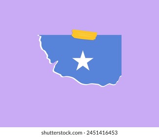 Somalia flag paper texture, single-piece element, vector design, Somalia flag taped on wall, decoration or celebration idea