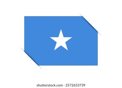 Somalia flag - rectangle colorful flag representing a country cultural identity and heritage. The essence of national pride and unity. Attached by the corners in a paper album