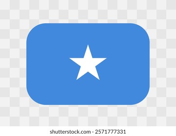 Somalia flag - rounded rectangle colorful flag representing a country cultural identity and heritage. The essence of national pride and unity. Vector flag on transparent background.