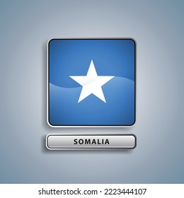 Somalia flag square button vector illustration
