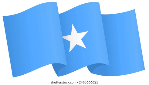 Somalia flag  wave isolated on png or transparent background vector illustration.