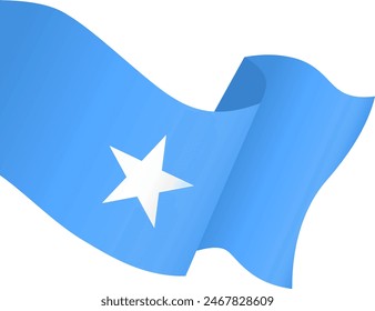 Somalia flag  wave isolated on png or transparent background vector illustration.