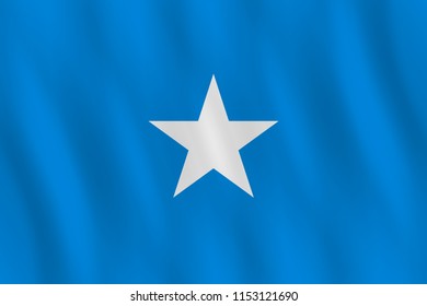 Somalia flag with waving effect, official proportion.