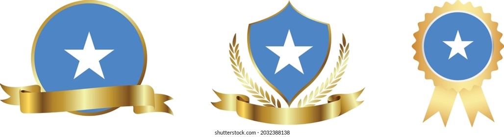 Somalia flags. Symbols of countries map