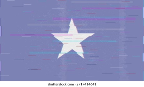 Vector Video de bandera de falla de Somalia, distorsión dividida RGB, ilustración de marco abstracto digital