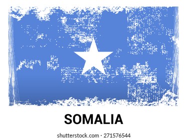Somalia grunge flag isolated vector in official colors and Proportion Correctly. country's name label in bottom