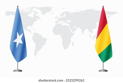 A Somália e a Guiné marcam uma reunião oficial contra o pano de fundo do mapa mundial.