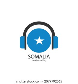 Somalia headphone flag vector on white background.