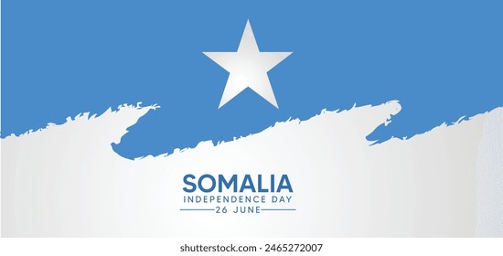 Somalia independence day brush flag vector poster