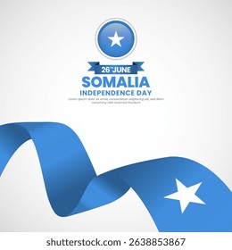 Somalia independence day Square banner background with waving flag illustration
