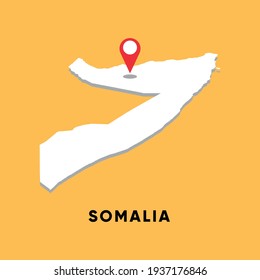 Somalia Isometric map with location icon vector illustration design