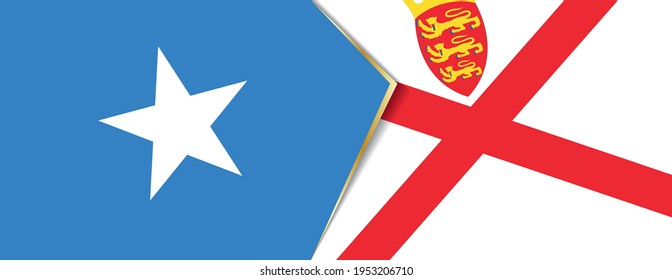 Somalia and Jersey flags, two vector flags symbol of relationship or confrontation.