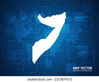 Somalia map with abstract blue background technology pixel board texture.
