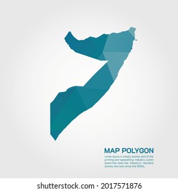 Somalia Map Abstract geometric rumpled triangular low poly style gradient graphic on white background