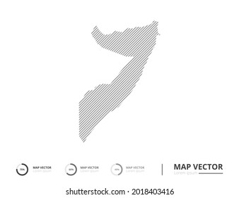 Somalia map abstract line gray on white background vector for presentation. Creative concept for infographic.