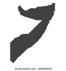 Somalia map in black on a white background. Vector illustration