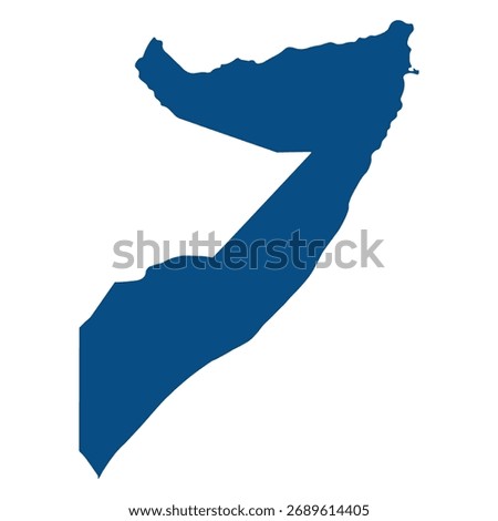 Somalia map. Map of Somalia in blue olor