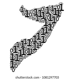 Somalia Map composition icon of zero and one symbols in different sizes. Vector digits are formed into Somalia Map composition design concept.