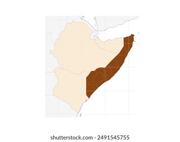 Somalia Map in Eastern Africa: Illustration of the African Continent - Perfect for Educational Purposes