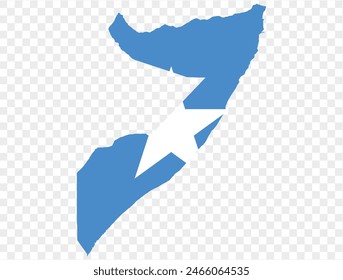 Somalia map flag on transparent  background. vector illustration.  