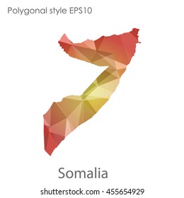 Somalia map in geometric polygonal style.Abstract gems triangle,modern design background.Vector Illustration EPS10.