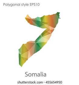 Somalia map in geometric polygonal style.Abstract gems triangle,modern design background.Vector Illustration EPS10.