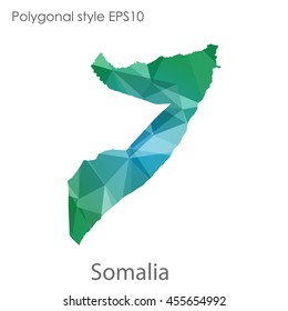 Somalia map in geometric polygonal style.Abstract gems triangle,modern design background.Vector Illustration EPS10.