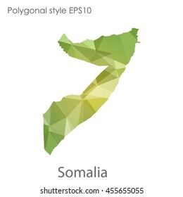 Somalia map in geometric polygonal style.Abstract gems triangle,modern design background.Vector Illustration EPS10.