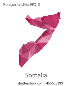 Somalia map in geometric polygonal style.Abstract gems triangle,modern design background.Vector Illustration EPS10.