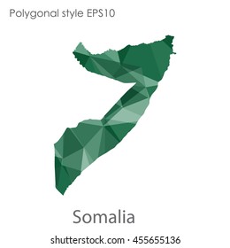 Somalia map in geometric polygonal style.Abstract gems triangle,modern design background.Vector Illustration EPS10.