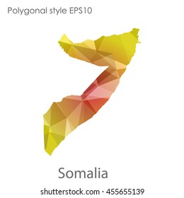 Somalia map in geometric polygonal style.Abstract gems triangle,modern design background.Vector Illustration EPS10.