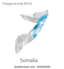 Somalia map in geometric polygonal style.Abstract gems triangle,modern design background.Vector Illustration EPS10.