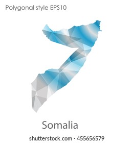 Somalia map in geometric polygonal style.Abstract gems triangle,modern design background.Vector Illustration EPS10.