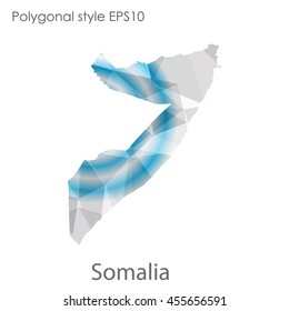 Somalia map in geometric polygonal style.Abstract gems triangle,modern design background.Vector Illustration EPS10.