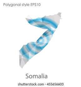 Somalia map in geometric polygonal style.Abstract gems triangle,modern design background.Vector Illustration EPS10.