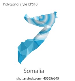 Somalia map in geometric polygonal style.Abstract gems triangle,modern design background.Vector Illustration EPS10.