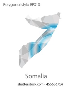 Somalia map in geometric polygonal style.Abstract gems triangle,modern design background.Vector Illustration EPS10.