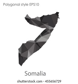 Somalia map in geometric polygonal style.Abstract gems triangle,modern design background.Vector Illustration EPS10.