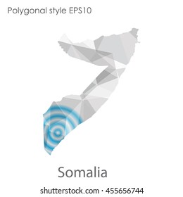 Somalia map in geometric polygonal style.Abstract gems triangle,modern design background.Vector Illustration EPS10.