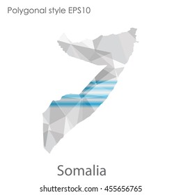 Somalia map in geometric polygonal style.Abstract gems triangle,modern design background.Vector Illustration EPS10.