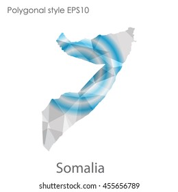 Somalia map in geometric polygonal style.Abstract gems triangle,modern design background.Vector Illustration EPS10.