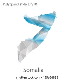 Somalia map in geometric polygonal style.Abstract gems triangle,modern design background.Vector Illustration EPS10.