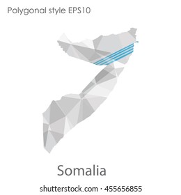 Somalia map in geometric polygonal style.Abstract gems triangle,modern design background.Vector Illustration EPS10.