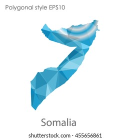 Somalia map in geometric polygonal style.Abstract gems triangle,modern design background.Vector Illustration EPS10.